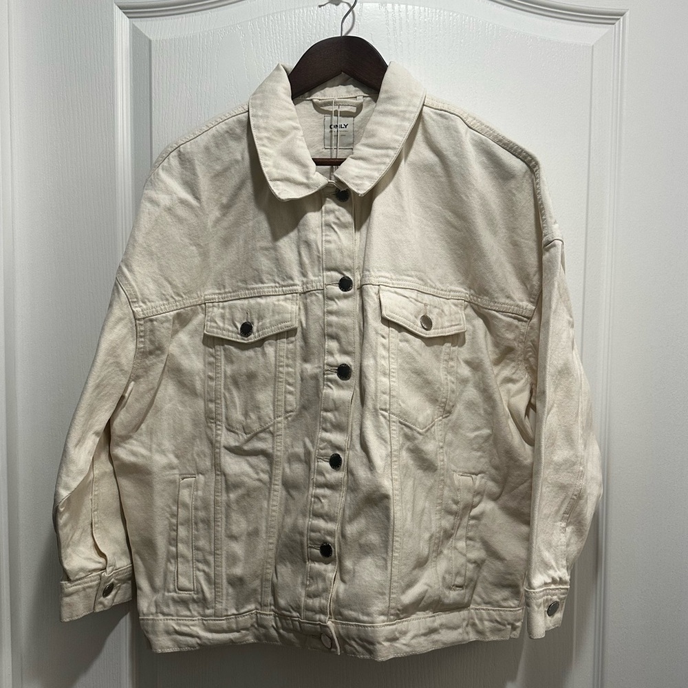Ladies ONLY Brand Oversized Cream Color Denim Jacket